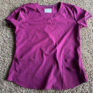 Women’s Wine Skechers scrub top